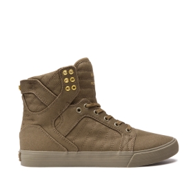 Pánské Kotníkové Boty Supra SKYTOP Olivy Zelené | CZ-46561